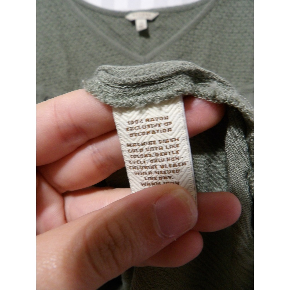 SONOMA Green Embroidered Flowy Tank Top | 2X - Picture 5 of 5